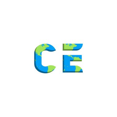 Dünya Haritası stili ilk CE logo tasarımı, Logo ticari markalaşması.
