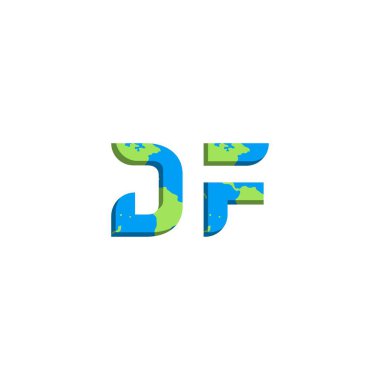 Dünya Haritası stili ilk DF logo tasarımı, Logo ticari markalaşması.