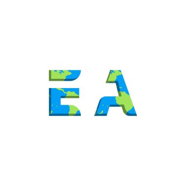 Dünya Haritası tarzında ilk EA logosu tasarımı, Logo ticari markalaşması.