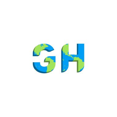 İlk GH logo tasarımı Dünya Harita stili, Logo ticari markalaşması.