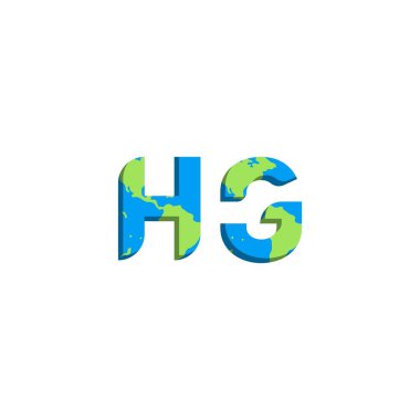 Dünya Haritası stili ilk HG logo tasarımı, Logo ticari markalaşması.