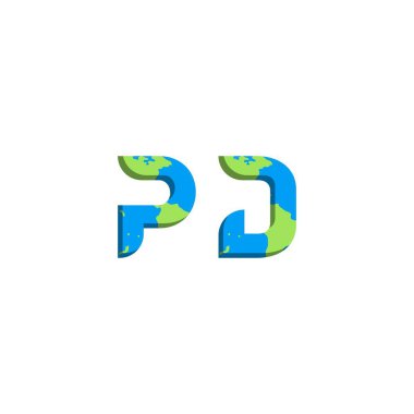 İlk PD logo tasarımı Dünya Haritası stili, Logo ticari markalaşması.