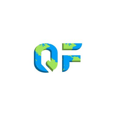 Dünya Haritası stili ilk QF logo tasarımı, Logo ticari markalaşması.