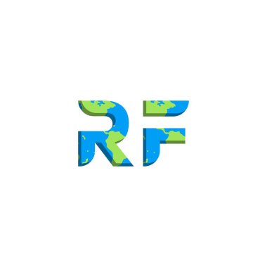 Dünya Haritası stili ilk RF logo tasarımı, Logo ticari markalaşması.