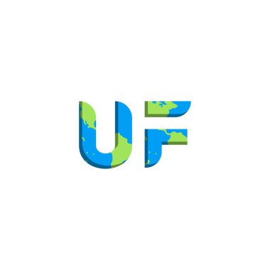 Dünya Haritası stili ilk UF logo tasarımı, Logo ticari markalaşması.