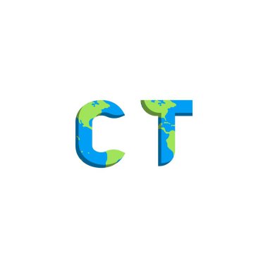 Dünya Haritası tarzında ilk CT logosu tasarımı, Logo ticari markalaşması.