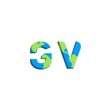 Dünya Haritası stili ilk GV logo tasarımı, Logo ticari markalaşması.