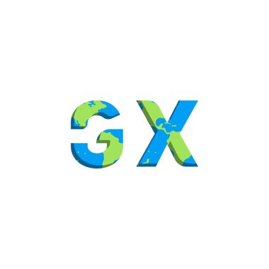 Dünya Haritası stili ilk GX logo tasarımı, Logo ticari markalaşması.
