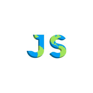 Dünya Haritası stili ilk JS logo tasarımı, Logo ticari markalaşması.