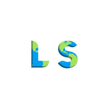 Dünya Haritası stili ilk LS logo tasarımı, Logo ticari markalaşması.