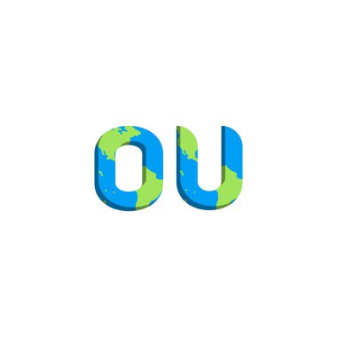Dünya Haritası stili OU logo tasarımı, Logo ticari markalaşması.