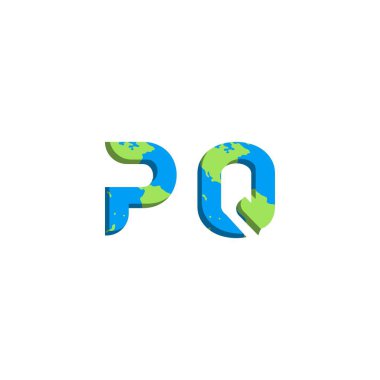 Dünya Haritası stili ilk PQ logo tasarımı, Logo ticari markalaşması.