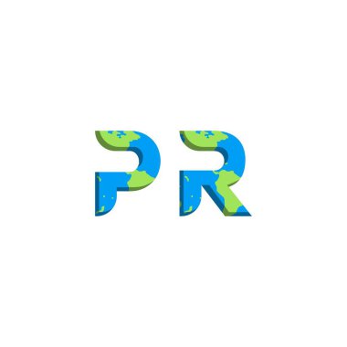 Dünya Haritası stili ilk PR logo tasarımı, Logo ticari markalaşması.