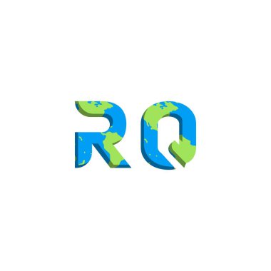 Dünya Haritası stili ilk RQ logo tasarımı, Logo ticari markalaşması.