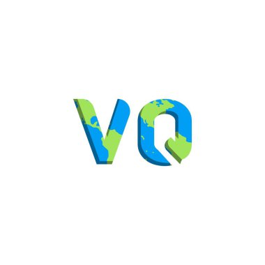 Dünya Haritası stili ilk VQ logo tasarımı, Logo ticari markalaşması.