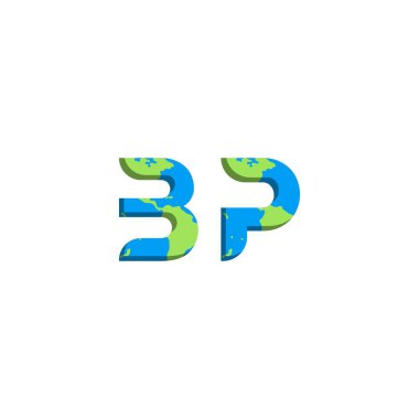 Dünya Haritası stili BP logo tasarımı, Logo ticari markalaşması.