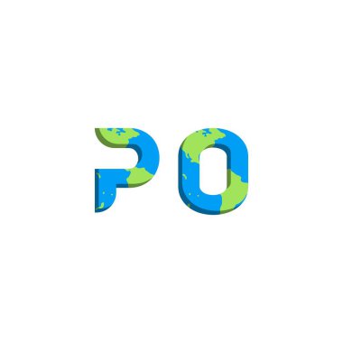 Dünya Haritası tarzında ilk PO logosu tasarımı, Logo ticari markalaşması.