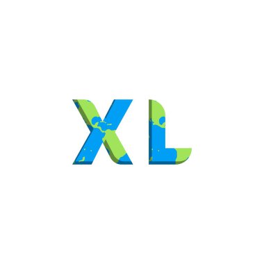 Dünya Haritası stili ilk XL logo tasarımı, Logo ticari markalaşması.