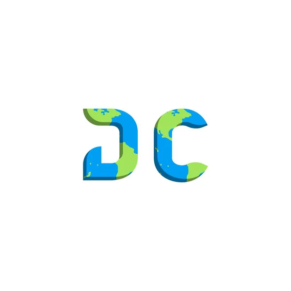 Logo Tasarımı Dünya Haritası Stili Logo Ticari Markalaşması — Stok Vektör