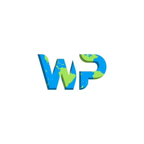 Initial Logotyp Design Med World Map Stil Logo Business Branding — Stock vektor