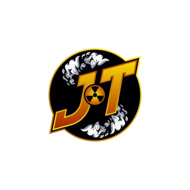 JT Logo Monogramı Gas Shape ile Oyun Şablon vektör simgesini modern tasarladı