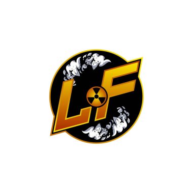 LF Logo Monogramı Gas Shape ile oyun şablon vektör simgesi modern dizayn eder