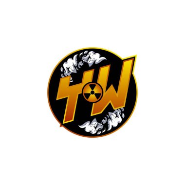YW Logo Monogramı Gas Shape ile oyun şablon vektör simgesi modern dizayn eder
