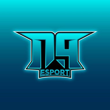 NP Logo ESport Oyun Parafonu Mavi Işık Rengi tasarım vektörü şablonu