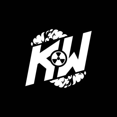 Şekil ve Duman Biçimi şablon vektörüyle KW Başlangıç ESport Monogramı