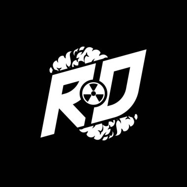 Şekil ve Duman Biçimi şablon vektörüyle RD Başlangıç ESport Monogramı