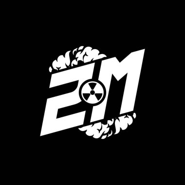 Şekil ve Duman Biçimi şablon vektörüyle ZM Başlangıç ESport Monogramı