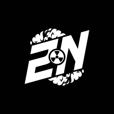 Şekil ve Duman Biçimi şablon vektörüyle ZN Başlangıç ESport Monogramı