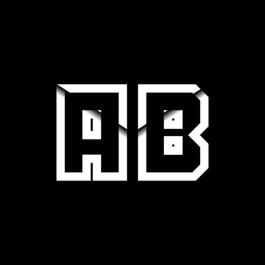 AB Monogram Logo Harfi İleti Zarfı Simge Biçimi şablon vektörü