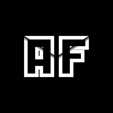 AF Monogram Logo Harfi İleti Zarfı Simge Biçimi şablon vektörü