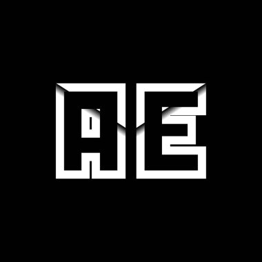 AE Monogram Logo Harfi İleti Zarfı Simge Biçimi şablon vektörü