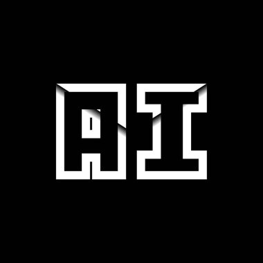 AI Monogram Logo Harfi İleti Zarfı Simge Biçimi şablon vektörü