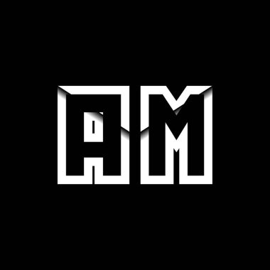 AM Monogram Logo Harfi İleti Zarfı Simge Biçimi şablon vektörü