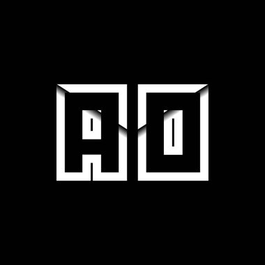 AO Monogram Logo Harfi İleti Zarfı Simge Biçimi şablon vektörü