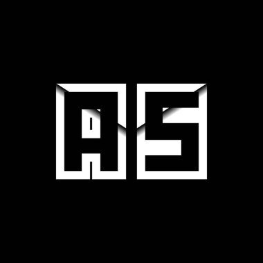 AS Monogram Logo Harfi İleti Zarfı Simge Biçimi şablon vektörü