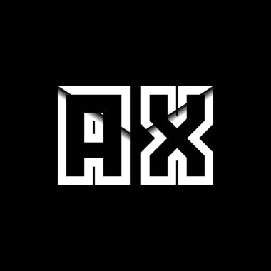 AX Monogram Logo Harfi İleti Zarfı Simge Biçimi şablon vektörü