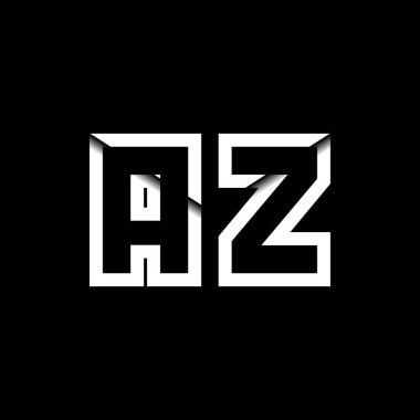 AZ Monogram Logo Harfi İleti Zarfı Simge Biçimi şablon vektörü