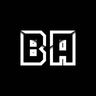 BA Monogram Logo Harfi İleti Zarfı Simge Biçimi şablon vektörü