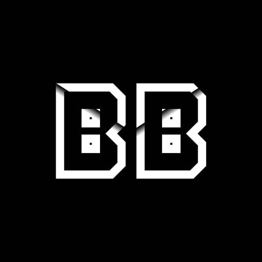 BB Monogram Logo Harfi İleti Zarfı Simge Biçimi şablon vektörü