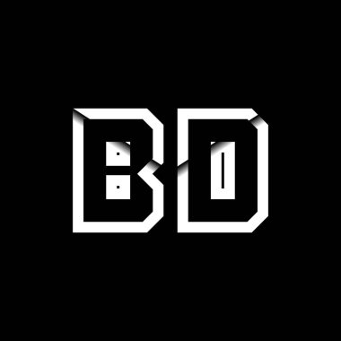 BD Monogram Logo Harfi İleti Zarfı Simge Biçimi şablon vektörü