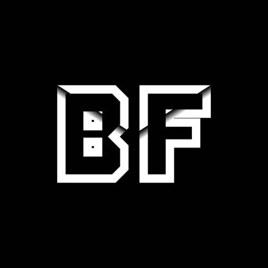 BF Monogram Logo Harfi İleti Zarfı Simge Biçimi şablon vektörü