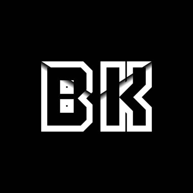 BK Monogram Logo Harfi İleti Zarfı Simge Biçimi şablon vektörü