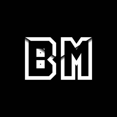BM Monogram Logo Harfi İleti Zarfı Simge Biçimi şablon vektörü