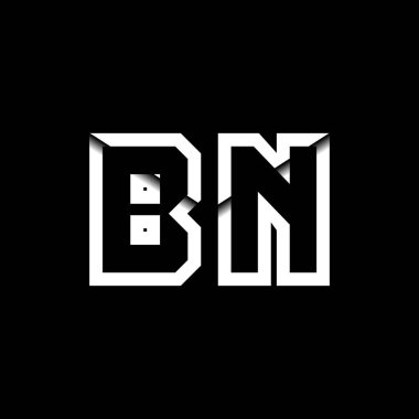 BN Monogram Logo Harfi İleti Zarfı Simge Biçimi şablon vektörü