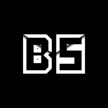 BS Monogram Logo Harfi İleti Zarfı Simge Biçimi şablon vektörü