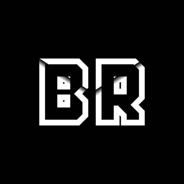 BR Monogram Logo Harfi İleti Zarfı Simge Biçimi şablon vektörü